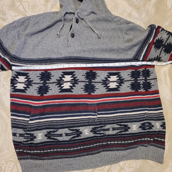American Eagle Men's Southwestern Hooded Sweater Kangaroo Pocket Size XXL - Picture 5 of 10